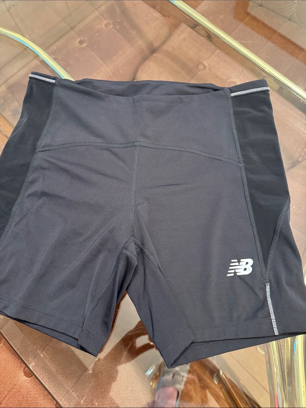 New Balance Black Women's Athletic Bike Shorts with Reflective Logo